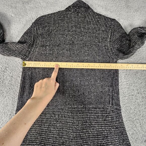Cabi Cloak Cardigan Womens M Duster Knit Black Gray Open Front Sweater Lagenlook - Picture 8 of 9
